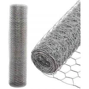 ALOVZE Grillage a poule 10/25m, Fil à maille hexagonale pour volière Taille des mailles: 27 mm - 50cm x 10m