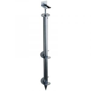 Vis de Fondation SPIRAL - Pour Sol Meuble / Sablonneux - Hauteur : 120 cm - Equerre en L fournis - Fixation Sans Beton