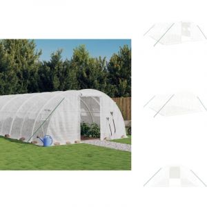 Vidaxl - Serre avec cadre en acier blanc 24 m² 6x4x2 m - Serre De Jardin - Serre En Acier - Abri Jardin - Tunnel De Jardin - Protection Plantes