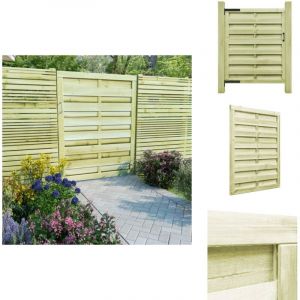 Portillon Bois de pin imprégné 100x125 cm Vert - Portail Bois - Portail Jardin - Clôture Bois - Entrée Jardin - Porte De Clôture