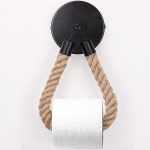 Porte-Papier Toilette,Porte-Serviette en Corde de Chanvre pour Salle de Bain et Cuisine Porte-Papier Salle de Bain Support de Rouleau de Serviette