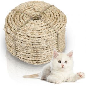 Randaco Corde en sisal Naturelle, Jouets en Sisal,griffoir Chats,Prot&eacute;ger Les Chats, broyer Les Jouets &agrave; Griffes Ramper Les mat&eacute;riaux 30000mmx8mm