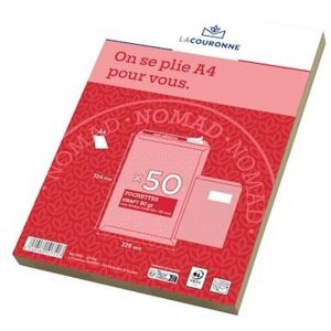 Pochette kraft milleraies brun 229 x 324 mm La Couronne fen&ecirc;tre - Bo&icirc;te de 50