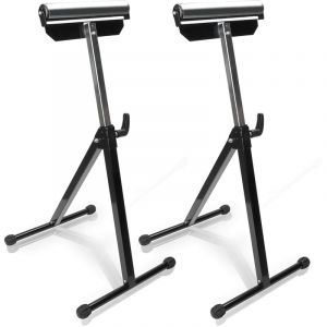 Randaco 2X Support &agrave; rouleaux r&eacute;glable en hauteur &ndash; Tr&eacute;teau m&eacute;tallique jusqu&rsquo;&agrave; 60 kg, 68 &agrave; 108 cm