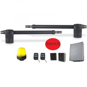 Kit- Automatisme de portail a battants - moteur 24V - avec batt. secours - systeme a verins - 250Kg - myaster 24 by Proteco 1502