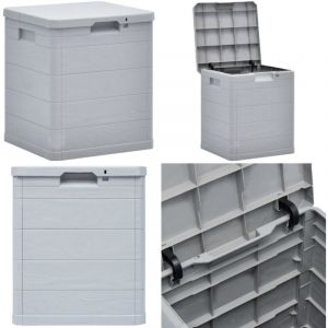Vidaxl - Boîte de rangement de jardin 90 l Gris clair - Boîte De Rangement Jardin - Coffre De Jardin - Rangement Extérieur - Coffre Étanche