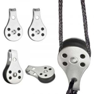 4 PCS Bloc de Poulie en Acier Inoxydable Poulie de Bateau 25mm Poulie de C&acirc;ble Poulie de Levage Solide Bloc de Poulie Pivotante Poulie &agrave; Crochet pour