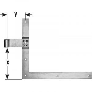 Equerre penture D16 350x400 mm chromé brillant