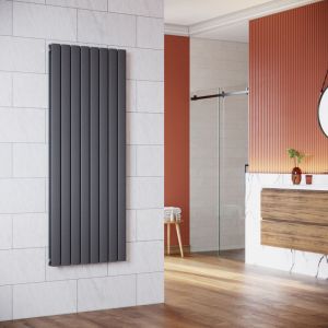 Radiateur eau chaude en acier Conception murale Vertical Radiateur chauffage central 1600x619mm Panneau Double Anthracite (1875W) - Sonni