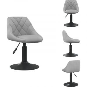 Vidaxl - Chaise de salle à manger Gris clair Velours - Chaises De Cuisine - Chaise Rotative - Chaise Velours - Chaise Ajustable - Chaise Design