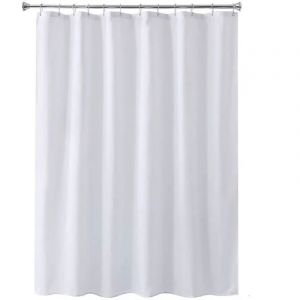 Rideau de Douche 180 x 220 cm de Long Blanc, Rideau de Douche en Textile Anti-moisissure Lavable en Machine avec &oelig;illets en m&eacute;tal, Largeur 180 x