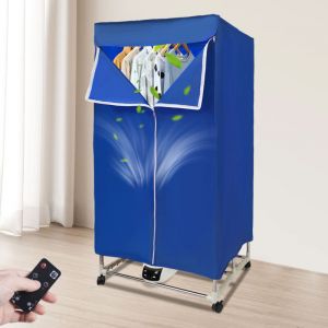 S&eacute;choir &agrave; linge &eacute;lectrique Armoire portable S&eacute;choir &agrave; air chaud Pliable S&egrave;che-linge avec t&eacute;l&eacute;commande 1200-1500W