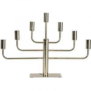 Chandelier Star Trading couleur laiton 'Pix' en m&eacute;tal, 7 branches, E14, fonctionnement sur secteur, brillant, h 40 cm, l 57 cm