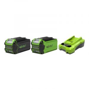 Pack GREENWORKS 40V - 2 batteries 4,0Ah et 2,0Ah Lithium-ion - 1 Chargeur