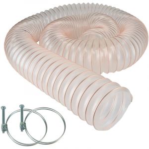 Rotofor - Tuyau flexible d'aspiration en polyuréthane - Diamètre de 100 mm + 2 colliers de serrage - 5 mètres