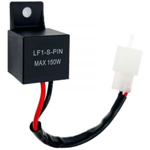 12V 2 broches Relais indicateur LED moto relais clignotant LED pr&eacute;-c&acirc;bl&eacute; 2 pin imperm&eacute;able pour voiture et moto, LF1-S-PIN 150W Relais de
