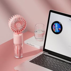 Mini Ventilateur Brumisateur Portatif, 4000mAh Ventilateur Main usb Rechargeable [5-21Heures de Travail], 4 Vitesses, Ventilateur de Poche Silencieux
