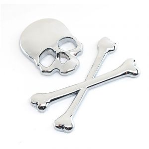 3D en m&eacute;tal t&ecirc;te de Mort Squelette Mort de Voiture de Moto Embl&egrave;me Badge Autocollant de Voiture Styling Stickers Accessoires