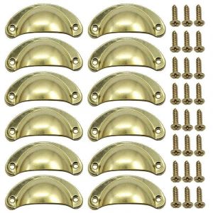 Poign&eacute;e Bouton de Porte D&eacute;coration R&eacute;tro pour Meuble Tiroir Poign&eacute;e de Coquille Vintage pour Tiroir Armoire Meuble Cuisine Fer Incurv&eacute; Bouton de