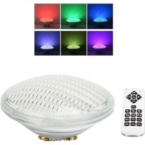 Lampe Piscine, PAR56 Eclairage Piscine led Projecteur Piscine rvb avec Télécommande,12W Lumière Piscine Etanche, Ampoule Piscine 12V ac/dc, 12 Modes