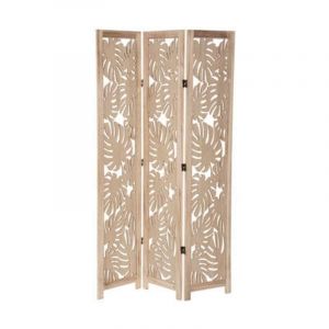 Atmosphera - Paravent Déco en Bois 'Palm' 165cm Beige