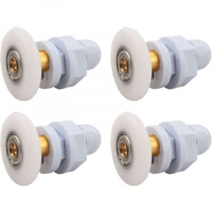 Roulettes Porte de Douche, 4 Pi&egrave;ces Roulette Porte Coulissante Douche en Laiton, Roulette Porte Coulissante, pour Remplacement de Douche Coulissante