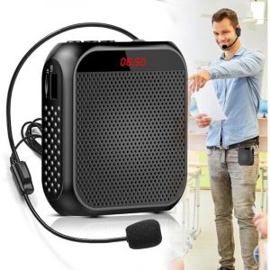 Amplificateur de voix sans fil Haut-parleur portable rechargeable avec micro Batterie 2200 mAh Mini amplificateur pour entra&icirc;neurs, enseignants,