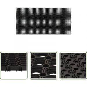 The Living Store - Tapis Caoutchouc 16 mm 100 x 200 cm - Tapis Caoutchouc - Tapis Entrée - Tapis Exterieur - Tapis Porte - Tapis Résistants Aux