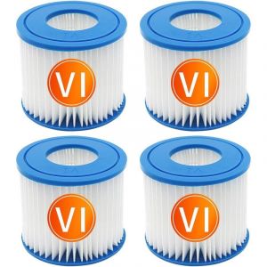 4pcs Filtres de Cartouche de Spa pour Best-Way, Cartouche de Filtre de Rechange Taille VI Compatible avec Lay-Z-Spa, Miami, Vegas, Palm Springs,