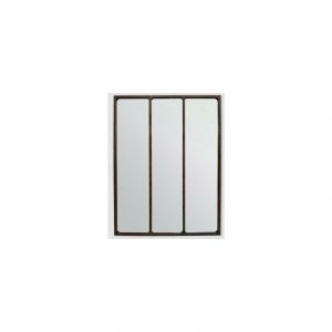 Drawer - Miroir industriel 3 bandes métal rouillé 90x120cm