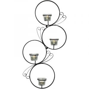 Dandibo - Bougeoir mural Métal Noir Rond Bougeoir mural 60 cm Bougeoir mural Bougeoir mural Fer forgé