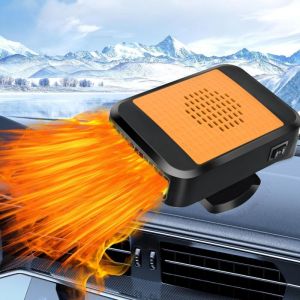12V 200W Chauffage Voiture, Chauffe Voiture Portable, Chauffe Voiture dégivrant avec 2 en 1 Fonction de Chauffage et de Refroidissement Rapide pour