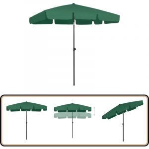 Parasol de plage vert 200x125 cm - Parasol De Plage - Parasol Vert - Parasol Inclinable - Parasol Résistant Aux uv - Parasol Extérieur