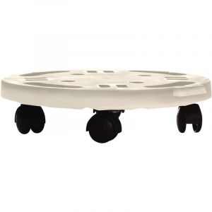 Plate-forme ronde à roulettes, beige
