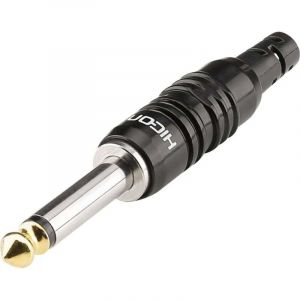 Jack 6.35 mm m&acirc;le, droit Hicon HI-J63M07 Nombre de p&ocirc;les: 2 mono noir 1 pc(s) S195521