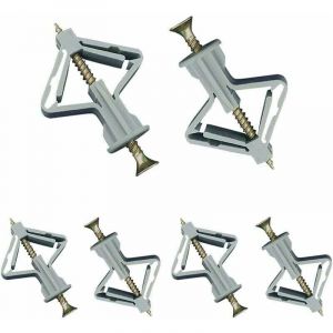 Alovez - 60 Pièces Chevilles pour Plaque de Plâtre,GU.B/bon Chevilles avec Vis pour Plaques de Plâtre, Fixations Murales en Plâtre, Fixations Murales