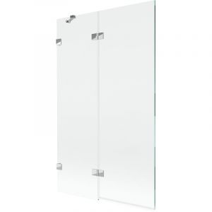 Mexen - Paravent de baignoire Lunar &agrave; 2 volets gauches 110 x 150 cm, transparent, chrome - 897-110-100-01-00-L