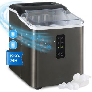 Klarstein &ndash; Machine &agrave; gla&ccedil;ons 1,5L &ndash; Jusqu'&agrave; 12kg de gla&ccedil;ons en 24h &ndash; Gla&ccedil;ons en boule petits et grands &ndash; Autonettoyante &ndash; Bo&icirc;tier en acier inoxydable