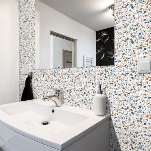 Sticker Mural Carrelage adh&eacute;sif Cuisine Salle de Bain - 24 stickers carrelages terrazzo terrazzo alexia - 24stickers15x15cm