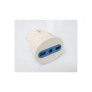 Scame - Adaptateur prise Franco-Allemand 2P+T 16A male (S31) / fiche 2P+T 16A femelle Italien blanc (P17/11)