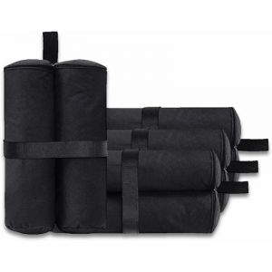 Lot de 4 sacs de lestage pour tonnelle - Pour auvent, tente - Sacs de lestage pour le sable - Pour ext&eacute;rieur instantan&eacute; - Pieds lest&eacute;s - Noir (style