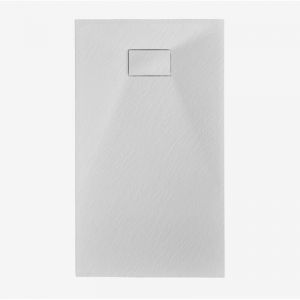Sklum - Receveur de douche rectangulaire Soho en r&eacute;sine smc extra-plat, antid&eacute;rapant Blanc 120 x 70 cm