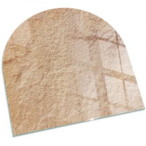 D&eacute;corative Plaque Carr&eacute;e de protection de sol en verre tremp&eacute; pour chemin&eacute;e ou po&ecirc;le moderne Texture de pierre naturelle 100x100 cm