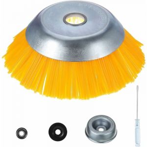 Tête de débroussailleuse,Brosse Desherbage Debroussailleuse 8 Pouce, Tete Brosse Désherbage en nylon, Tête de Désherbage Rotative Ronde, pour Outils