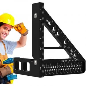 R&egrave;gle multi-angle pour le travail du bois, r&egrave;gle de mesure multi-angle 3D,Outil de tra&ccedil;age de mesure d'&eacute;querre de charpentier Outil de mesure