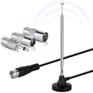 Antenne radio DAB int&eacute;rieure pour syst&egrave;me Hi-Fi 3M - Antenne FM t&eacute;lescopique avec base magn&eacute;tique pour amplificateur st&eacute;r&eacute;o et r&eacute;ception home cin&eacute;ma
