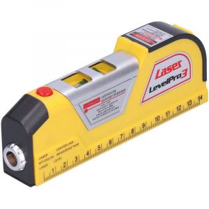 Niveau laser, m&egrave;tre ruban, mini m&egrave;tre ruban multifonctionnel haute pr&eacute;cision infrarouge, m&egrave;tre ruban avec laser et effet bulle.