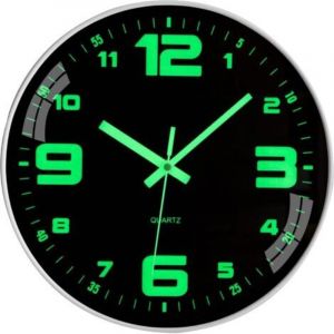 Horloge Murale Lumineuse sans Bruit de tic-tac silencieuse - 30 cm - Quartz Moderne - Grande Horloge Murale &agrave; Piles - Facile &agrave; Lire - pour Chambre,