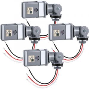 Capteur de photocellule pour lumi&egrave;res ext&eacute;rieures, 120VAC 50/60 Hz Photocellule IP54 imperm&eacute;able, Photocellule de montage pivotant, Interrupteur