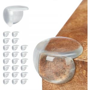 Protection de coins b&eacute;b&eacute;, lot de 24, Tampon de rebord pour meuble, table, PVC, &agrave; coller, transparent